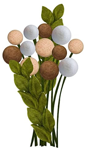 your castle Blumenstrauß aus 12 handgearbeiteten künstliche Filzblumen & 2 Ästen, fairer Handel, nachhaltige Filz Deko, realistische Kunstblumen, Filz-Floristik, Stoffblumen, Filzblumen-Set, Mona