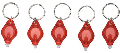 5 STÜCKE Mini LED Schlüsselanhänger Taschenlampe Tragbare Schlüsselring Taschenlampe Finger Lampe Ultra Hell für Schmuck Erkennung Partys Jubeln Neuheit Spielzeug (Rotlicht)