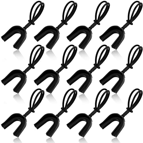 Dunzy 20 Pcs Football Mouth Guards with Strap Bulk Sports Mouthguard Bulk Football Mouthpiece Mouth Protector for Wrestling Boxing Lacrosse Hockey Taekwondo(Black,Adult)