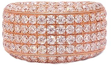KnBoB Rose Gold Moissanite Unique Wedding Bands for Him, Wide Round 18K Rose Gold Promise Rings for My Boyfriend Size U 1/2