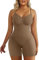 SHAPERX Shapewear für Damen Figurformender Body Shaper Bauchweg Formende Bodys Abnehmen Shaping Bodysuit, UK-SZ5218-Brown-2XL/3XL