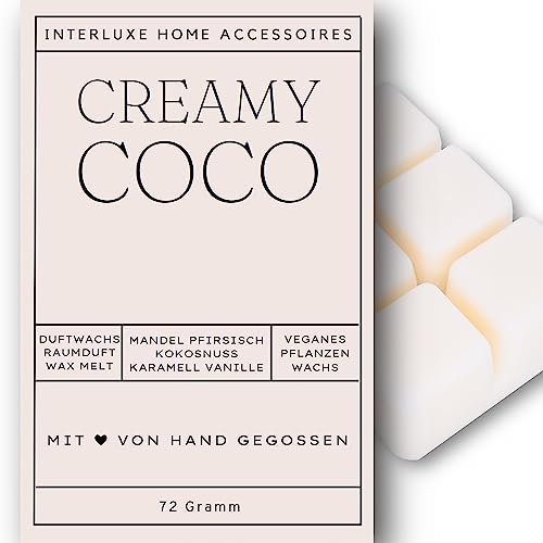 Interluxe Duftmelt Wachsmelt Creamy Coco Kokosnuss angenehm duftend Waxmelt 100% pflanzlich Duftwachswürfel Wachs mit Duftöl