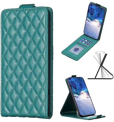 Wuhaizher iPhone 11 Case Shockproof PU Leather Flip Wallet Phone Case for Women Girls with Card Holder Folding Stand Magnetic Protect Vertical Flip Down Cover for iPhone 11, Green