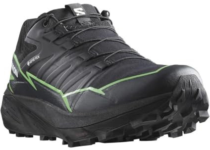Salomon Herren Running Shoes, Black/Green Gecko/Black, 42 EU