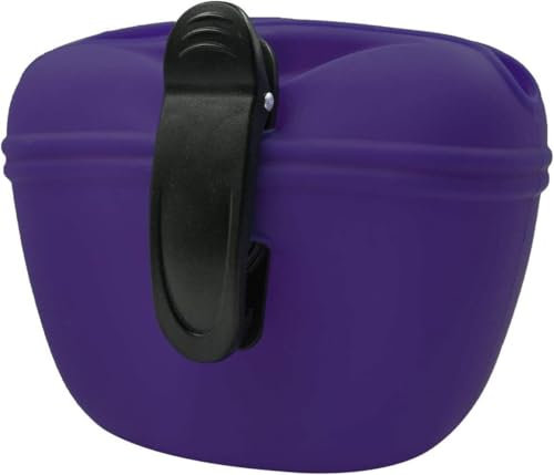 Dog Treat Pouches Pet Training Pouch Dog Training Bag with Magnetic Closure Portable & Food Grade, Pouch For Wet and Dry Food (Purple)
