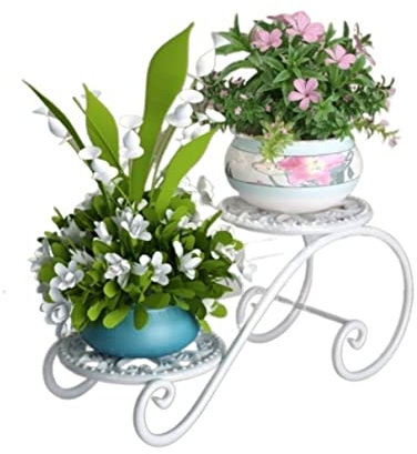 Blumenständer Blumenregal Blumenbank Blumenständer Aus Schmiedeeisen, Moderner Blumenständer, Wohnzimmer, Schlafzimmer, Balkon, Dekoration Pflanzenständer Blumentreppe Pflanzenregal ( Color : White ,