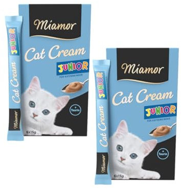 Miamor Cat Cream Junior Geflügel | Doppelpack 2X 6x15g (180g) | mit Taurin | ganz ohne Farb- und Konservierungsstoffe