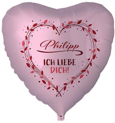 Helium gefüllter Ballon Ich liebe dich in Pink mit individuellem Namen