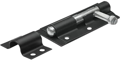 Primes DIY Heavy Duty Tower Bolt with Screws Black (10), Door Lock Bolt, Strong Black Coated Door Barrel Bolts, Durable Slide Bolts for Increasing Security on Garden Gates & Shed Doors Pack of 1