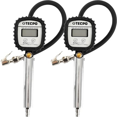 TECPO 2x Druckluft Reifenfüller Digitaler Reifenfüllgerät Reifenprüfer Prüfwerkzeug