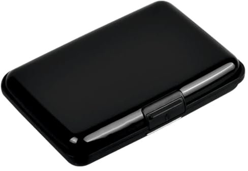 ZISONIX Porte-Carte de crédit RFID, Portefeuille en Aluminium pour Hommes et Femmes | Étui en métal Dur, idéal pour Les Cartes de Visite et Les Cartes d'accès (Noir, 4,3 Pouces)