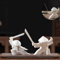 EAEDMY EAEMDY Samurai-Figur, japanische Kriegerstatue, Dekoration für Tisch, Zimmer, Räucherstäbchenhalter, Kongfu-Tee-Haustier-Dekoration (1. Weiß B + C)