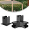 Right Angle Corner Bracket Kit, 3-Way Right Angle Corner Bracket with Pergola Post Base, Metal Corner Braces For Wood Beams Elevated Stand(Base+3T)