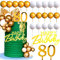 JeVenis Tortendeko 80. Geburtstag Mann Tortendeko 80 Geburtstag Frau Gold Kuchen Deko 80 für 80 Geburtstag Deko Decoration (80 Jahre)
