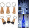 Bimhayuu Lot de 6 guirlandes lumineuses solaires pour bouteille de vin, 10 LED, étanches, en forme de liège, avec fil de cuivre de 1 m pour décoration d'intérieur, mariage et Halloween (blanc)