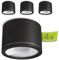linovum 4x NUHA Aufbaustrahler schwarz IP44 für Bad & Outdoor mit Fassung für GX53 - Spot 230V Aufputz flach Ø90mm Deckenspot