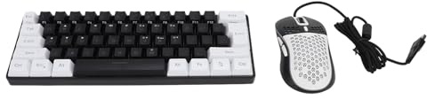 Combinazione Tastiera e Mouse da Gioco Al 60%, Set Tastiera e Mouse Retroilluminati RGB, Mini Tastiera Meccanica a 61 Tasti, Mouse Ottici Ergonomici, Set da Gioco Cablato per PC