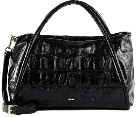 abro Leather Maxi Cocco Shopper Willow Black