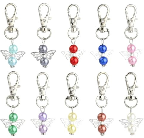 Stiesy Engelsflügel-Anhänger mit Verschlüssen, tibetische Flügel, Acryl, Feen-Schlüsselanhänger, hängende Ornamente für Schmuck, Basteln, Hochzeitsgeschenk, 60 Stück