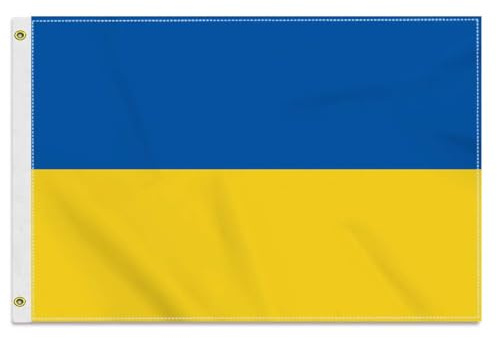 Wnzig 30×45 CM Ukraine Flagge, 1×1.5 FT Klein 150D Ukrainisch banner,Strapazierfähige Doube-Seitendruck Dekor Messingösen Tiny Ukraine