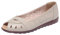 UK 4 Women's Ladies Lightweight Slip-on Faux Leather Low Wedge Court Shoes Open Peep Toe Shoes Sandals Pumps 002_Beige