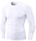 Yuerlian White Mens Compression Shirt Long Sleeve Workout Base Layer Running Top Quick Dry Tight Fit Sports Gear Gym T-Shirt for Cyclig Hiking Yoga Basketball