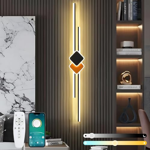 ZTWLEED LED Wandleuchte Innen,Dimmbar Wandlampe mit Fernbedienung,27W/120CM