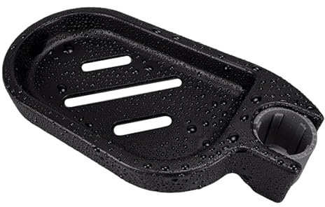 Clip-on Shower Rail Soap Holder, Compatible with 22mm Shower Pole, ABS Soap Dish for Shower, 360° Adjustable Chrome Soap Tray for Kitchen Bathroom Sink (Black)