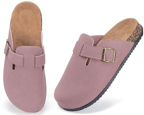 LANGDU Sabot Uomo Donna Pelle Scamosciata Chiuse Ciabatte Comode Scarpe 38-46