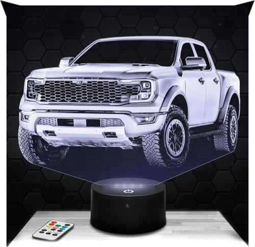 Lampephoto.fr - Lampe For d Ranger Rapt or Geländewagen 4x4 | Made in France, Sockel wählbar, dimmbar, Batterie-/USB-Betrieb, HD-Lasergravur, Geschenk für Auto- und Automobilfans