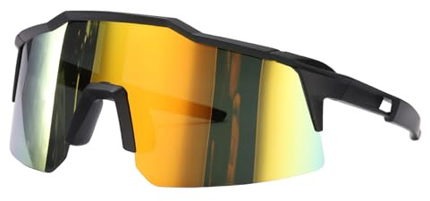 QUARKZMAN Sportbrille Radfahren Polarisierte Sonnenbrille Für Männer Mountainbike Fischen Laufen Orange Schwarz
