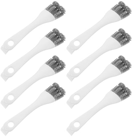 KOMBIUDA 8pcs Long-handled Birdcage Cleaning Brush Bird Cage Tool Accessories Supplies for Small Pet Cage Cleaner Double Sided Heads Scrub Brush for Cleaning Parrot Perches and Bird