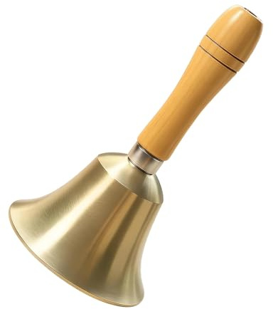 1 Pcs Wood Hand Bells for Elderly, Service Bell of The Call Bell Loud, Hand Cranked Brass Bells Used for Reception at Home Hotels and Service Counters