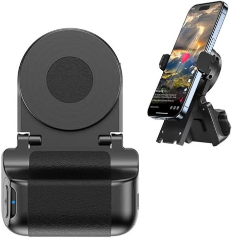 Bluetooth Camera Grip with Remote Shutter, Bluetooth-Kameragriff mit Fernauslöser, Ergonomische Telefon Kamera DSLR Stil Verschlussgriff, 180° drehbarer Kamera-Fernauslöser Handyhalter (Schwarz)
