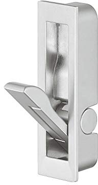 Gedotec Klappgriff Metall Möbelgriff verchromt matt - K-085 | Klapphaken & Kleiderhaken klappbar | Griff & Haken zum Einlassen für Möbel im Holz | Stahl verchromt | 1 Stück - Schrankgriff versenkt