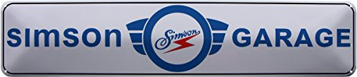 SIMSON GARAGE OSTALGIE DDR MOPED 46x10 BLECHSCHILD STRASSENSCHILD STR195