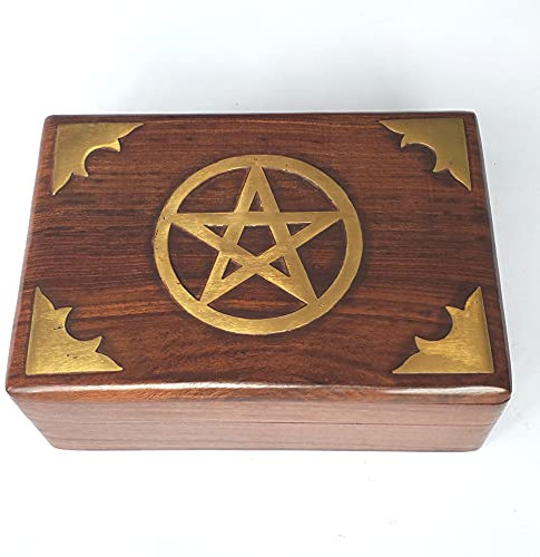 Purity Pentagramm-Holzkiste – Aufbewahrung für Schmuck, Schmuckstücke und alle magischen Dinge