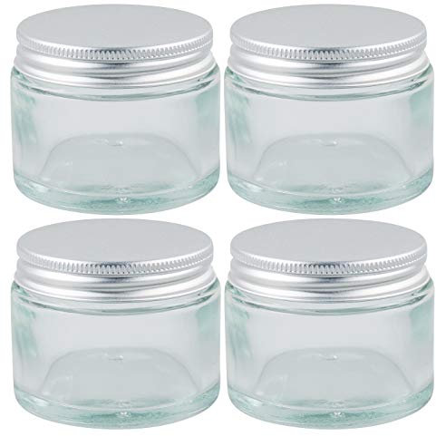 mikken 4 Tiegel Glastiegel Cremedosen 50 ml inkl. Beschriftungsetiketten