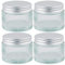 mikken 4 Tiegel Glastiegel Cremedosen 50 ml inkl. Beschriftungsetiketten