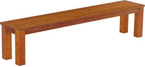 Sitzbank 208 cm Rio Classico Kirschbaum Pinie Massivholz Esszimmerbank Küchenbank Holzbank - Größe und Farbe wählbar Brasilmöbel