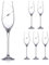 DIAMANTE Swarovski Champagne Flutes Prosecco Glasses with ‘Silhouette’ Hand Cut Design Embellished with Swarovski Crystals - Set of 6