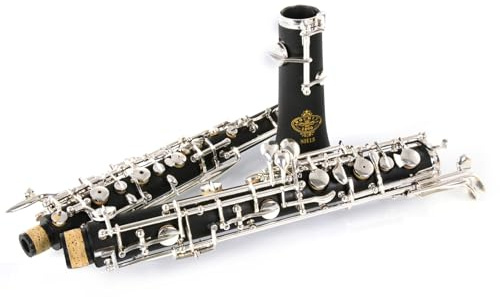 Rochix Oboe Beginner Student Level SH15 Composite Wood Body Silver Plated Semi Automatic C Tone with 1 Reeds, 1 Cleaning Cloth, 1 Oboe Swab, 1 Thumb Rest, 1 Case and More
