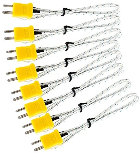 Haisheng 8 Stück Thermoelement-Temperatursensor Sensoren mit K Typ Mini Stecker 1 Meter Thermoelement Temperaturfühler Typ-K Anschluss Thermocouple Messbereich -50~400 ° C
