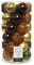 Decoris Weihnachtskugeln Kunststoff 6cm x 37er Ornamente Mix Set Christbaumkugeln bruchsicher grün braun