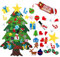 ANTFEES Filz-Weihnachtsbaum-Set für Kinder, Kleinkinder, Wand, mit 32 Ornamenten, Weihnachtsgeschenke, Tür-Wandbehang, Dekorationen, 90 cm