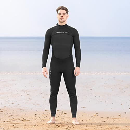 AQUATEC Mens Full Length Wetsuit - 6 Sizes / 3 Thicknesses: 2mm, 3/2mm & 5/4mm | High-Grade Neoprene Mens Wetsuit For Water Sports & More | YKK Back Zipper