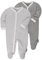 LaLoona Baby Schlafanzug Set - 2X Schlaf Strampler mit Füßen, 100% Baumwolle, schadstofffrei und Oeko-TEX® Standard 100 geprüft - Uni Punkte Grau - 50-56