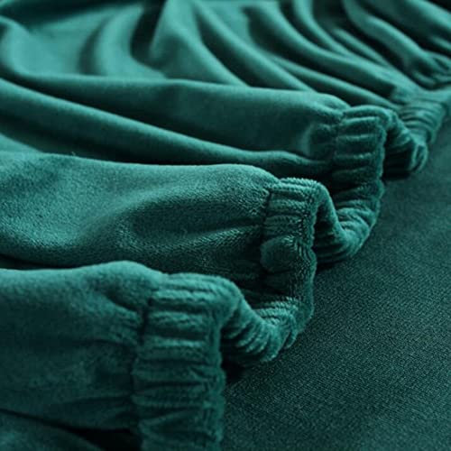 XQWZM Samt-Sofabezug Für U L-Form Sofa,Stretch Plüschiger Sofabezug Schnitt Anti-Slip Eckcouch Bezug 1 2 3 Sitzbezug Möbelschutz Für Wohnzimmer-Grün 1 L-Shape 4+4seat