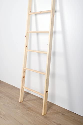 Extra Lange Premium Kleiderleiter aus massiver Zirbe | 212 x 47 x 5,5 cm | 8 Sprossen für extra viel Platz |vollständig aufgebaut | Handarbeit aus Deutschland