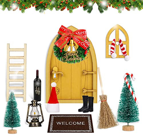 Wichteltür Zubehör Weihnachten Set,wichteltür Set,wichtel Set,wichteltür zubehör Weihnachten,Wichteltür Komplettset,Miniatur Elfentür Wichtelhaus Weihnachtsdeko,für Wichtelhaus Weihnachtsdeko(B